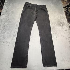 GUESS Jeans Mens 32x32 Black Regular Straight Denim Stretch Five Pocket Mid Rise